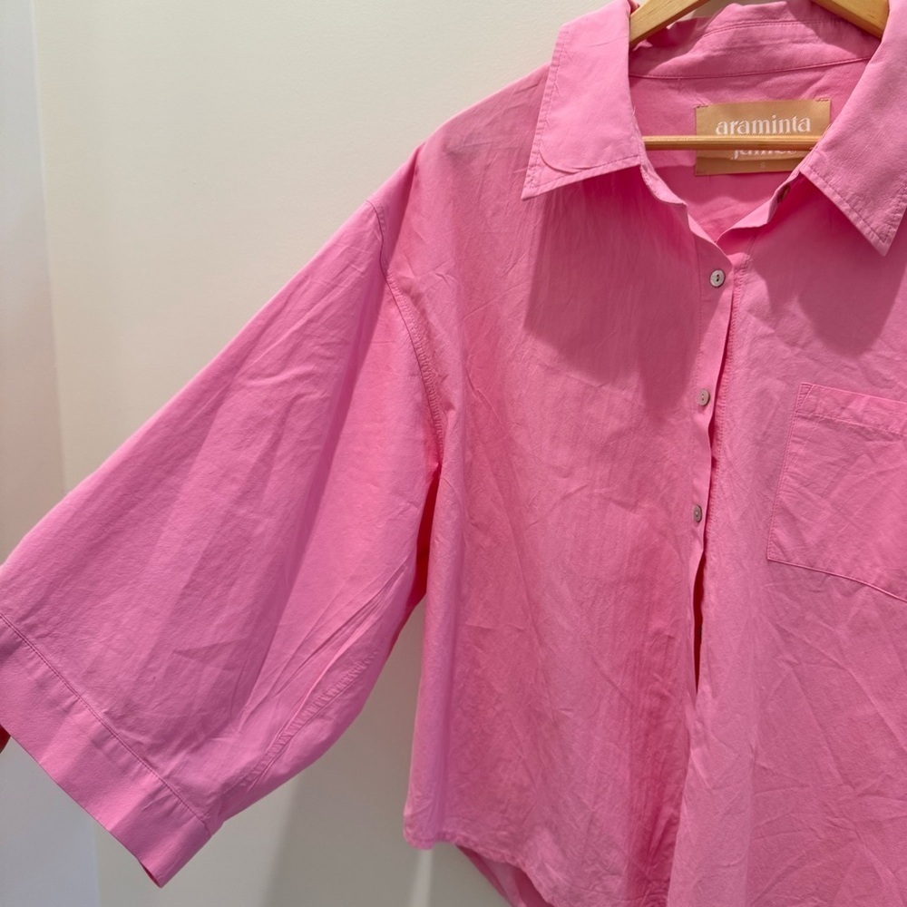 Araminta James Biarritz Poplin Cotton Button down top hot pink
Size S - Picture 4 of 9
